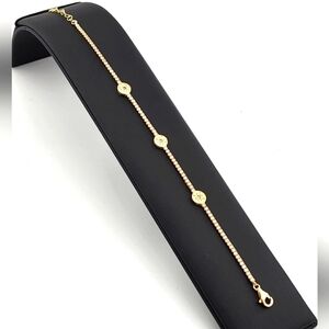 Elegant Gold Tone Bracelet Stamped 925